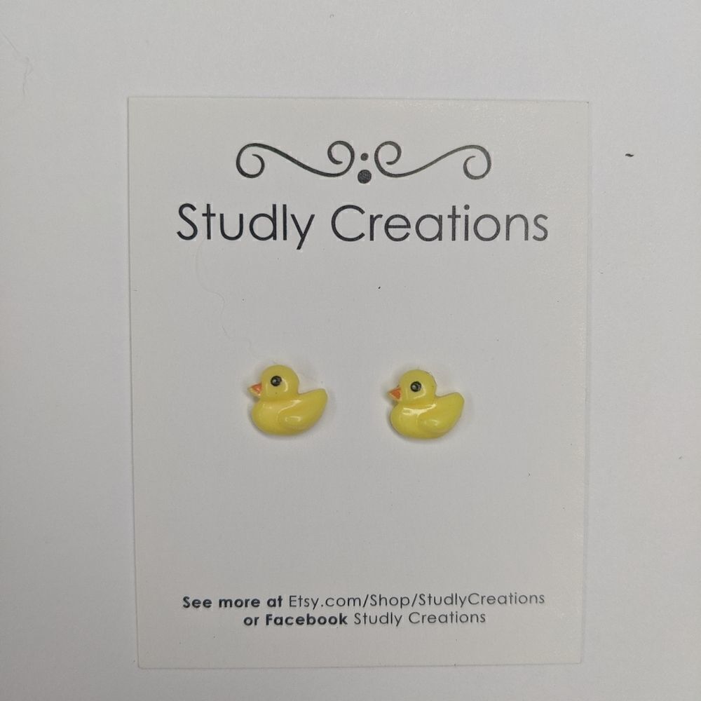 Studlycreations duck stud earrings